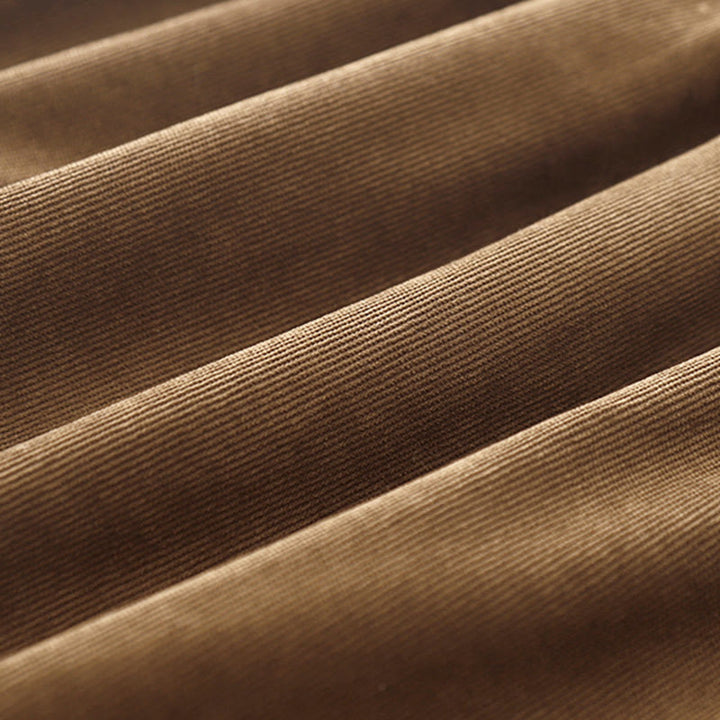 Abito midi a maniche lunghe in velluto a coste con colletto alla Peter Pan, tasche e bottoni con motivo Buddha Stones - image 8