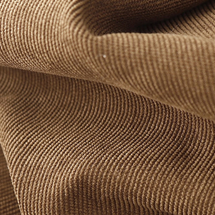 Abito midi a maniche lunghe in velluto a coste con colletto alla Peter Pan, tasche e bottoni con motivo Buddha Stones - image 7