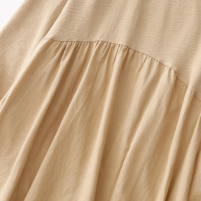 Abito midi a maniche lunghe con tasche e revers semplici Buddha Stones Spring - image 13