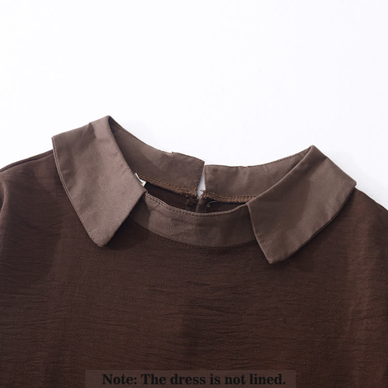 Abito midi a maniche lunghe con tasche e revers semplici Buddha Stones Spring - image 1