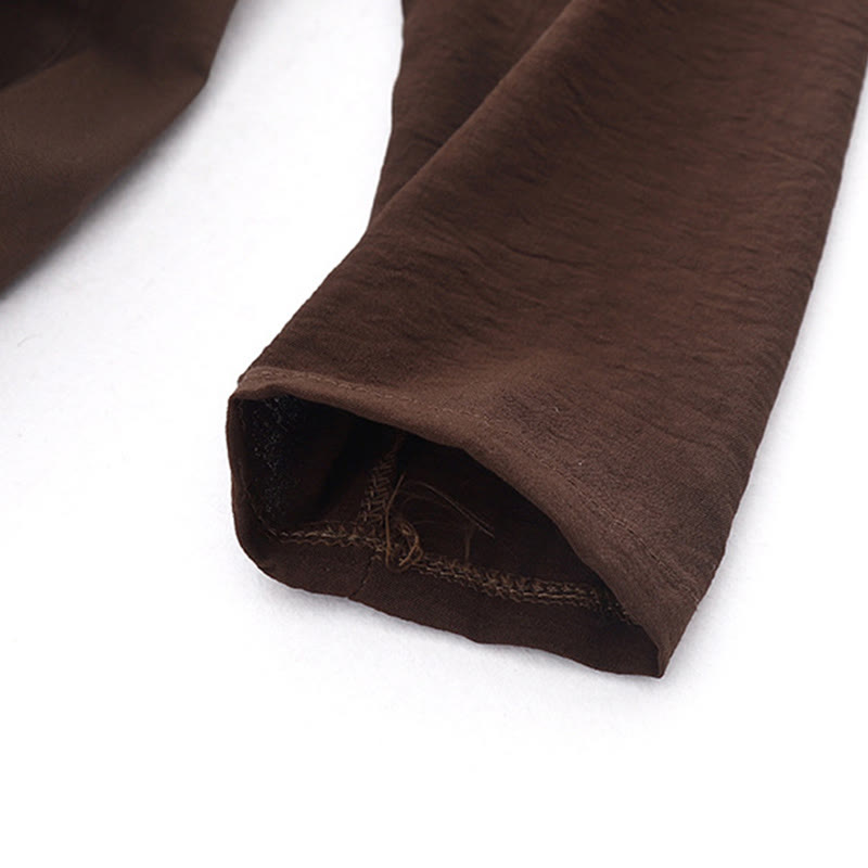 Abito midi a maniche lunghe con tasche e revers semplici Buddha Stones Spring - image 4