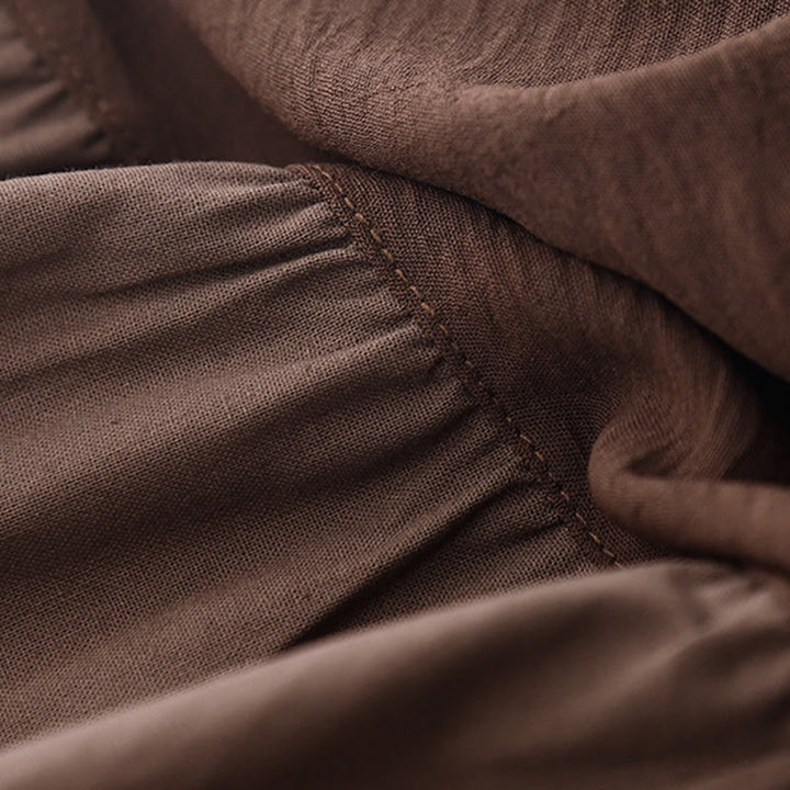 Abito midi a maniche lunghe con tasche e revers semplici Buddha Stones Spring - image 2