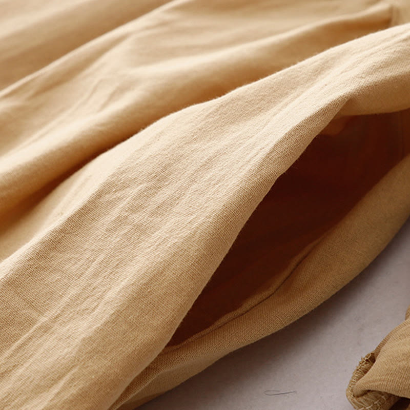 Abito midi a maniche lunghe con tasche e revers semplici Buddha Stones Spring - image 15