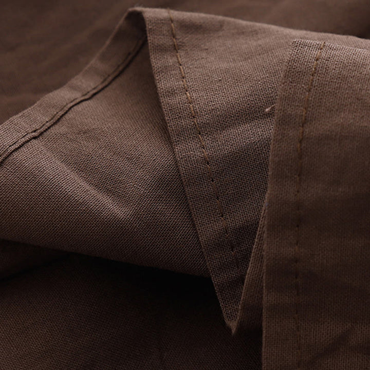 Abito midi a maniche lunghe con tasche e revers semplici Buddha Stones Spring - image 5