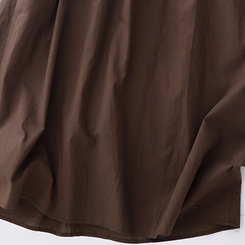 Abito midi a maniche lunghe con tasche e revers semplici Buddha Stones Spring - image 6