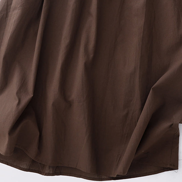 Abito midi a maniche lunghe con tasche e revers semplici Buddha Stones Spring - image 6