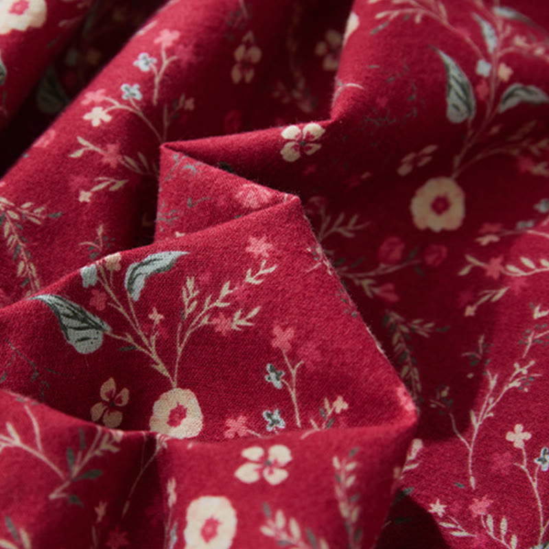 Abito midi in cotone e lino con maniche lunghe, stampa etnica floreale e lacci, motivo Buddha Stones - image 12