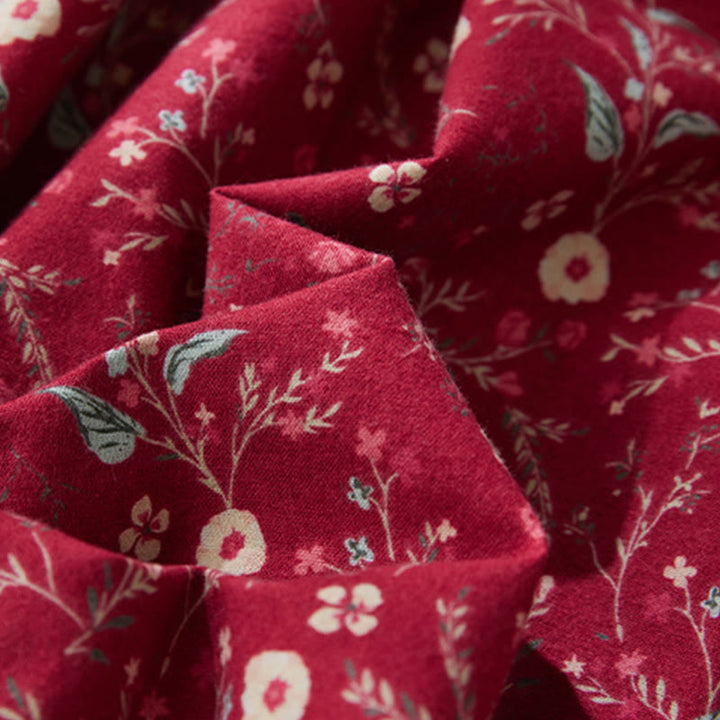 Abito midi in cotone e lino con maniche lunghe, stampa etnica floreale e lacci, motivo Buddha Stones - image 12