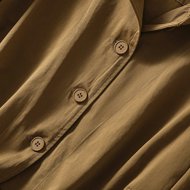 Giacca da donna in cotone a maniche lunghe con cappuccio e tasche Buddha Stones Pure Color - image 3