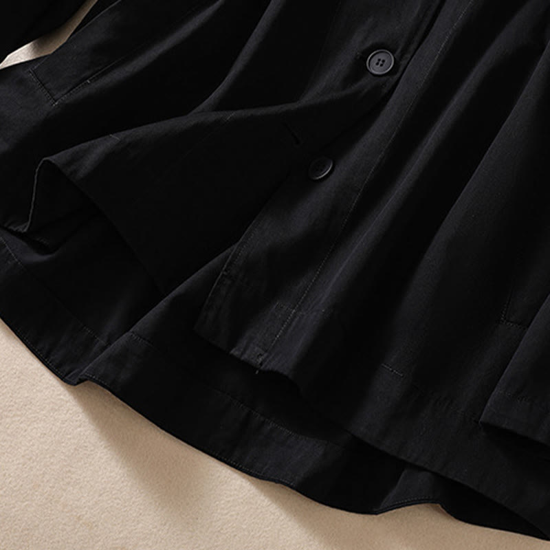 Giacca da donna in cotone a maniche lunghe con cappuccio e tasche Buddha Stones Pure Color - image 11