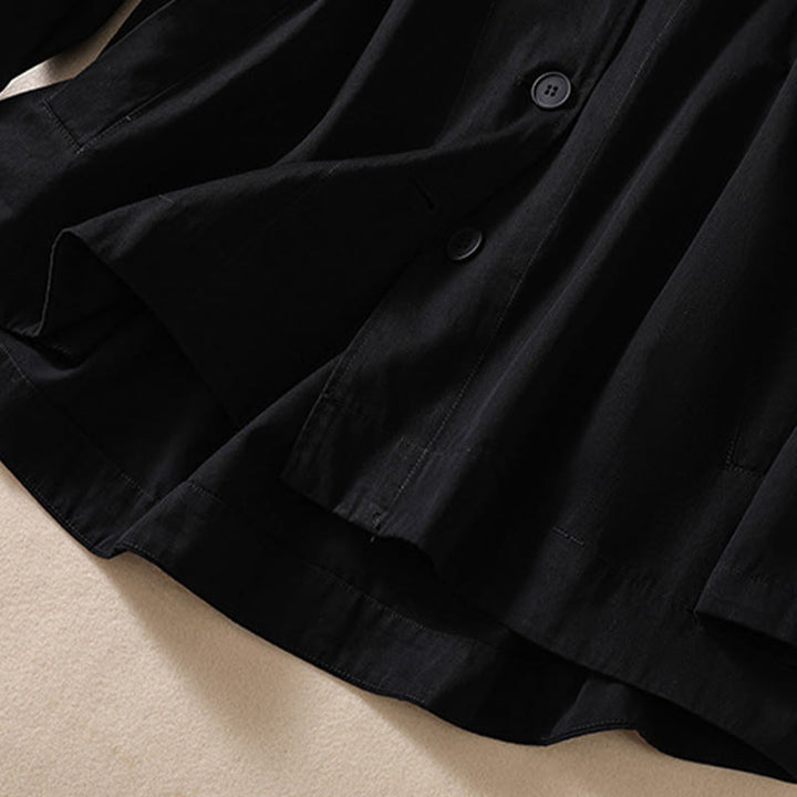 Giacca da donna in cotone a maniche lunghe con cappuccio e tasche Buddha Stones Pure Color - image 11