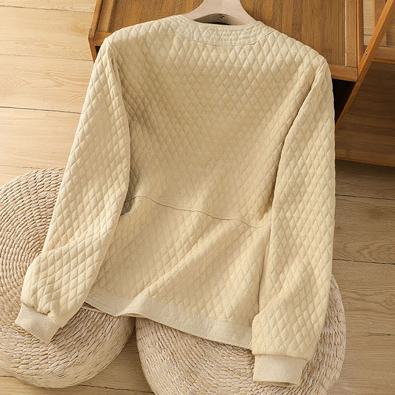 Giacca da donna in cotone a maniche lunghe con tasche, stile retrò, motivo Buddha Stones - image 1