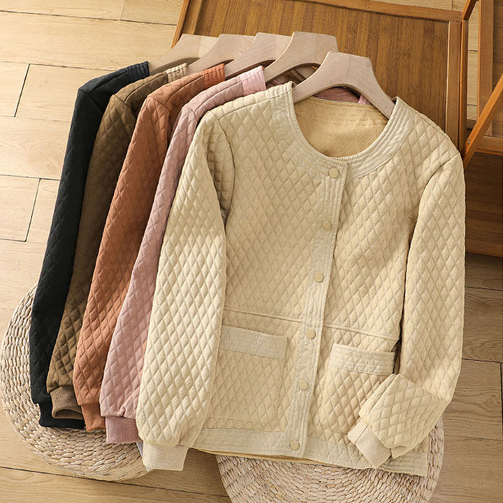 Giacca da donna in cotone a maniche lunghe con tasche, stile retrò, motivo Buddha Stones - image 36