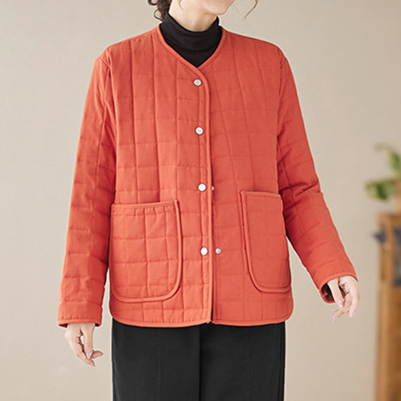 Giacca da donna in cotone spesso a maniche lunghe con tasche, stile retrò, motivo Buddha Stones - image 11