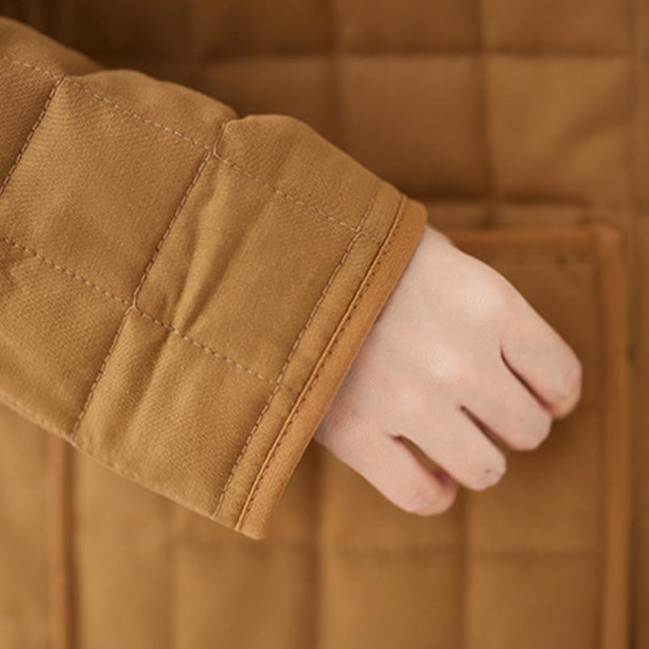 Giacca da donna in cotone spesso a maniche lunghe con tasche, stile retrò, motivo Buddha Stones - image 29