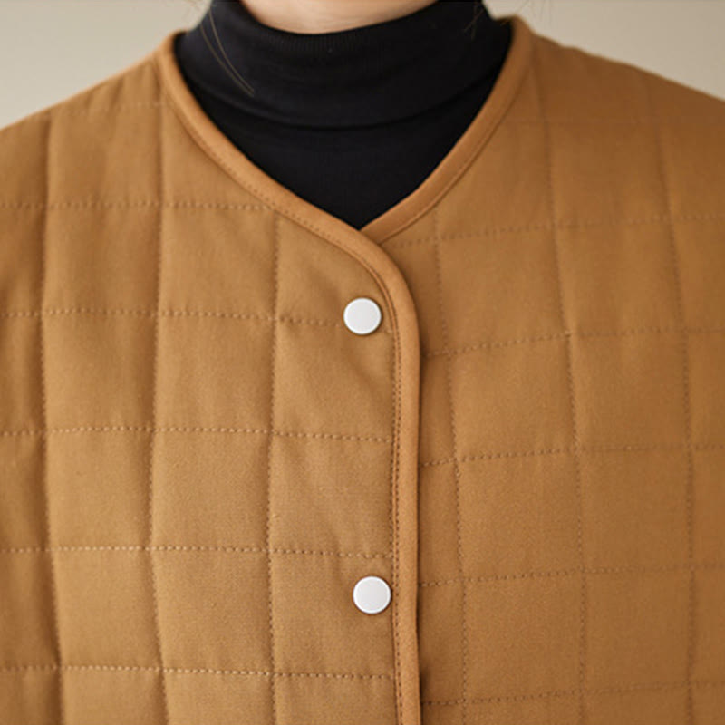 Giacca da donna in cotone spesso a maniche lunghe con tasche, stile retrò, motivo Buddha Stones - image 28