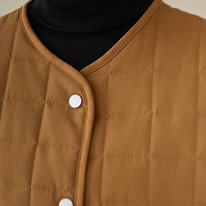 Giacca da donna in cotone spesso a maniche lunghe con tasche, stile retrò, motivo Buddha Stones - image 33