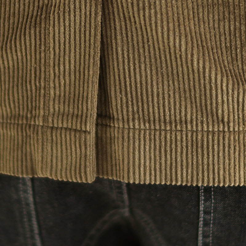 Giacca in velluto a coste a maniche lunghe con tasche da donna, stile retrò, Buddha Stones - image 10