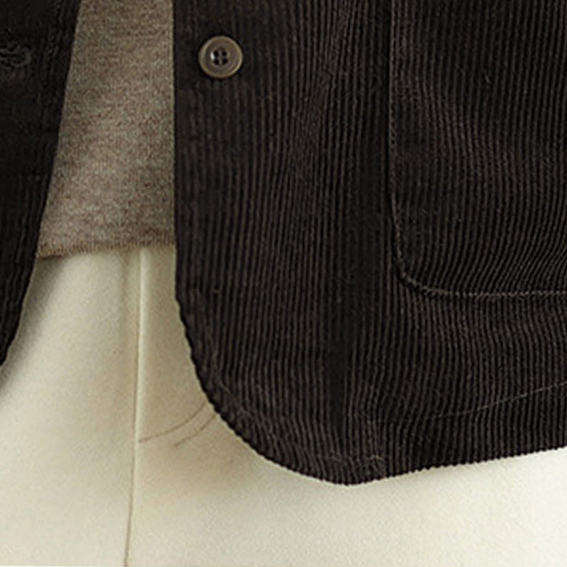 Gilet da donna in cotone senza maniche con bottoni in velluto a coste Buddha Stones e tasche - image 14
