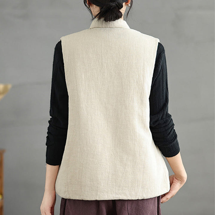 Gilet da donna in cotone senza maniche con lacci e tasche Buddha Stones - image 21