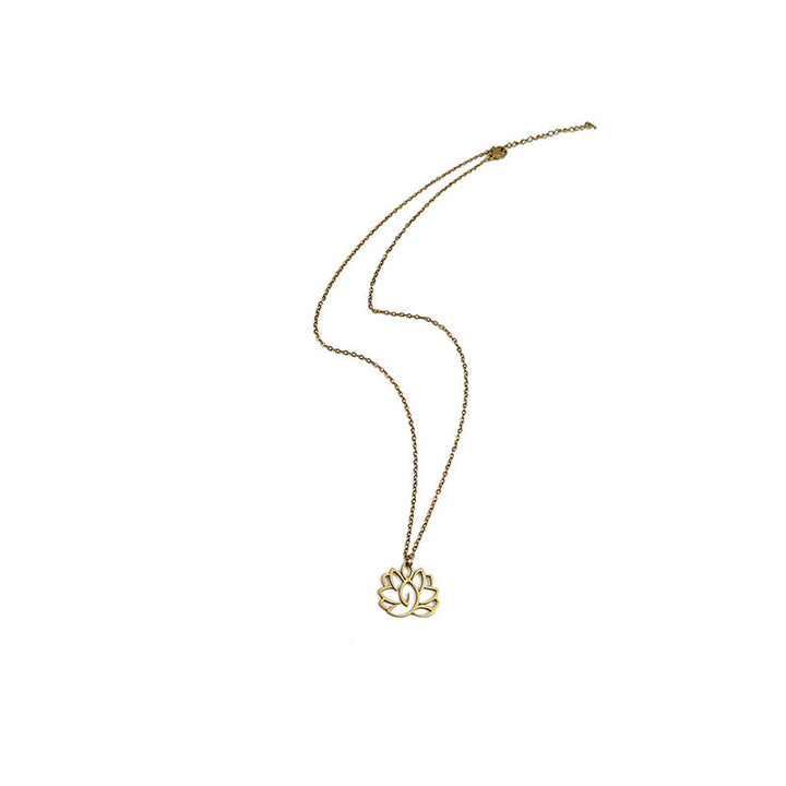 Collana con ciondolo dell'illuminazione in acciaio inossidabile con design a forma di loto cavo Buddha Stones - image 11