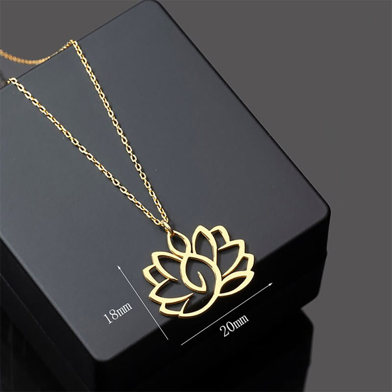 Collana con ciondolo dell'illuminazione in acciaio inossidabile con design a forma di loto cavo Buddha Stones - image 4