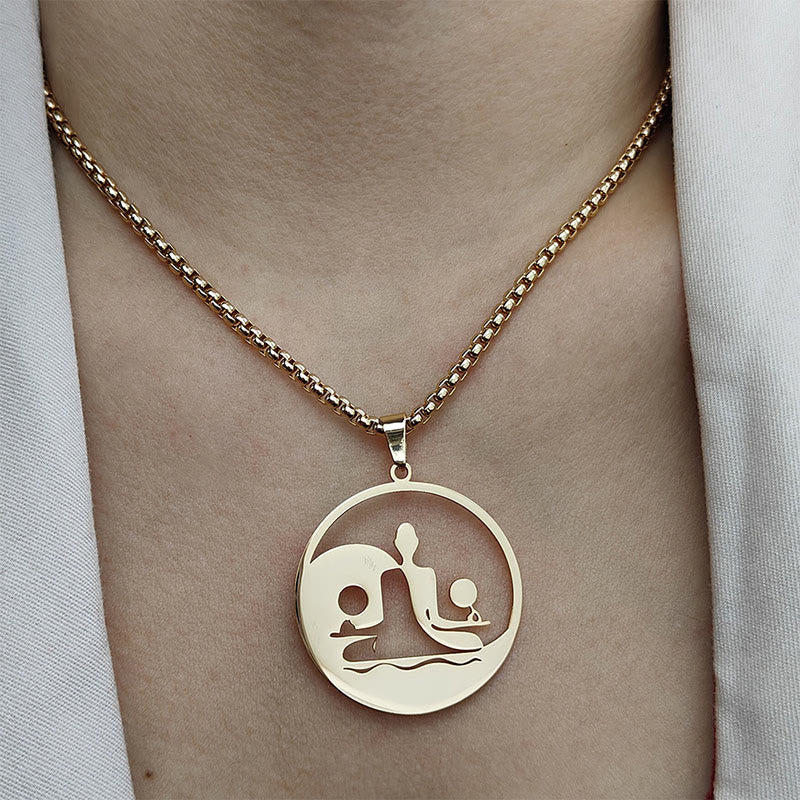Collana con ciondolo in acciaio inossidabile con figura Buddha Stones di Buddha, design cavo - image 3