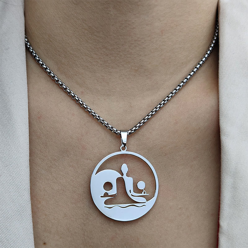 Collana con ciondolo in acciaio inossidabile con figura Buddha Stones di Buddha, design cavo - image 8