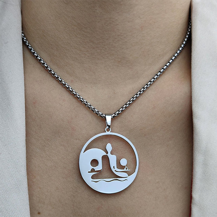 Collana con ciondolo in acciaio inossidabile con figura Buddha Stones di Buddha, design cavo - image 8