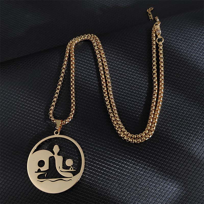 Collana con ciondolo in acciaio inossidabile con figura Buddha Stones di Buddha, design cavo - Oro - image 1