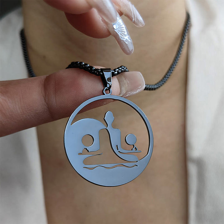 Collana con ciondolo in acciaio inossidabile con figura Buddha Stones di Buddha, design cavo - image 10