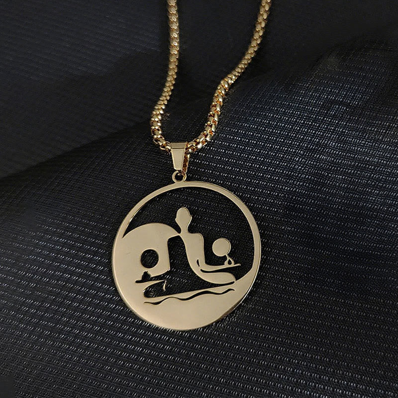 Collana con ciondolo in acciaio inossidabile con figura Buddha Stones di Buddha, design cavo - image 2