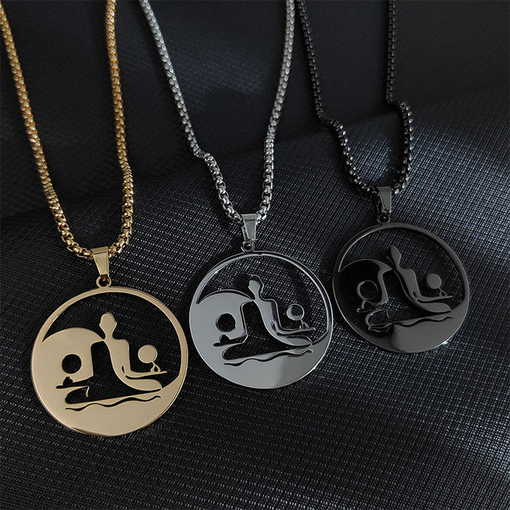 Collana con ciondolo in acciaio inossidabile con figura Buddha Stones di Buddha, design cavo - image 12