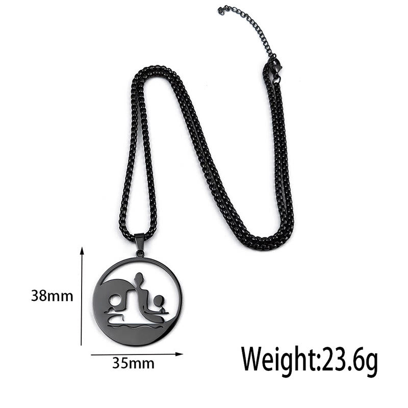 Collana con ciondolo in acciaio inossidabile con figura Buddha Stones di Buddha, design cavo - image 11