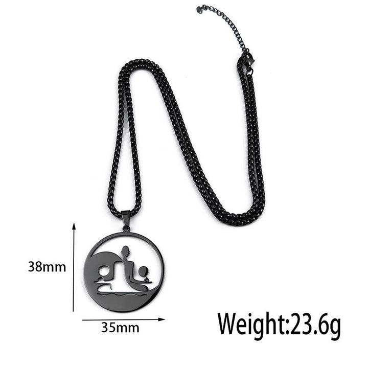Collana con ciondolo in acciaio inossidabile con figura Buddha Stones di Buddha, design cavo - image 11
