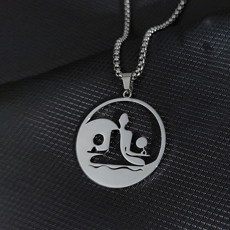 Collana con ciondolo in acciaio inossidabile con figura Buddha Stones di Buddha, design cavo - image 7