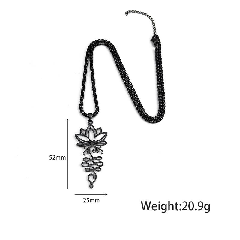 Collana con ciondolo dell'illuminazione in acciaio inossidabile con Buddha Stones viticci di loto, simbolo dei chakra - image 10