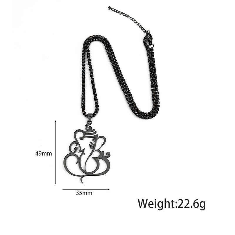 Collana con ciondolo di protezione in acciaio inossidabile Buddha Stones e elefante Ganesh - image 7