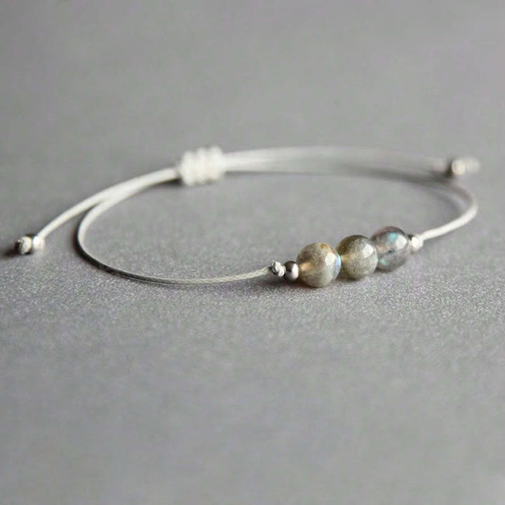 Braccialetto curativo in corda con perline di labradorite naturale Buddha Stones - image 2