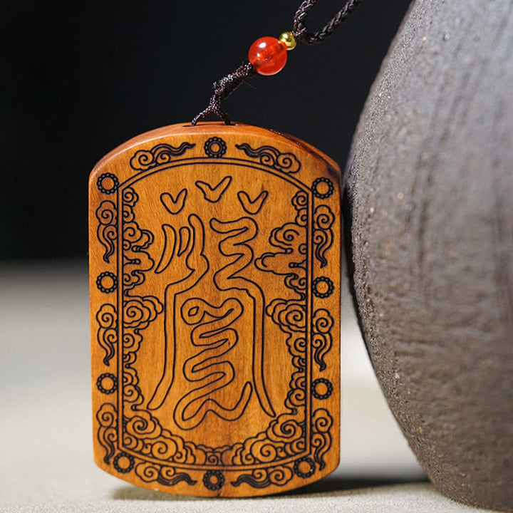 Collana con ciondolo di protezione Bagua Yin Yang del drago di legno di giuggiola colpito da un fulmine, Buddha Stones - image 5