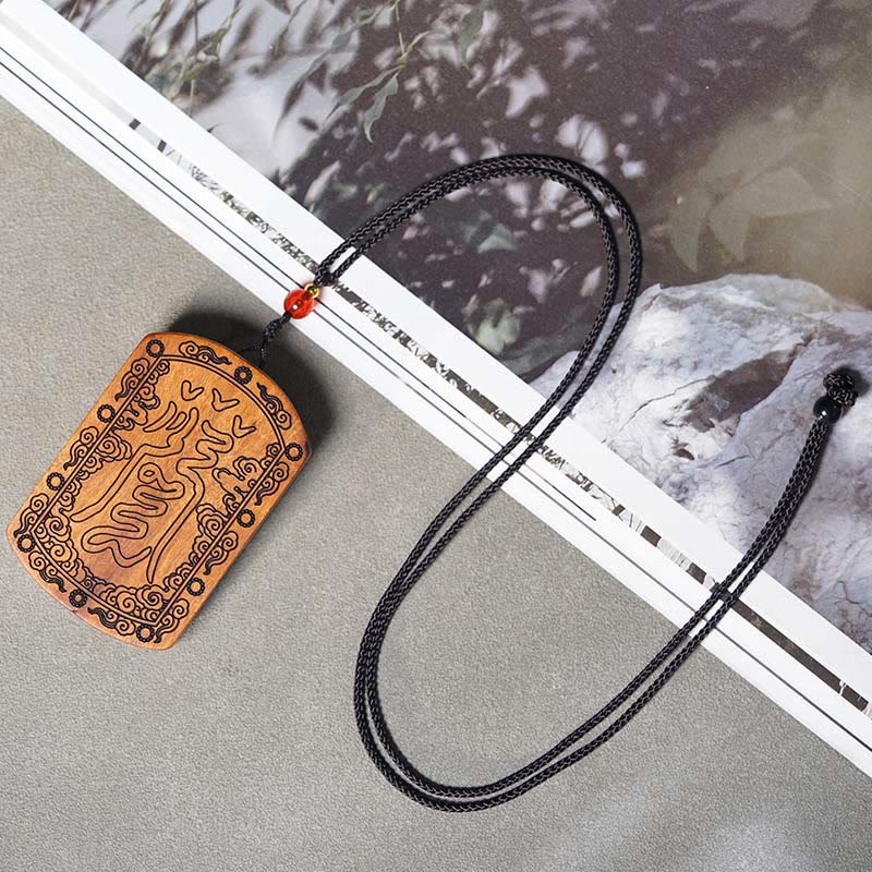 Collana con ciondolo di protezione Bagua Yin Yang del drago di legno di giuggiola colpito da un fulmine, Buddha Stones - image 3