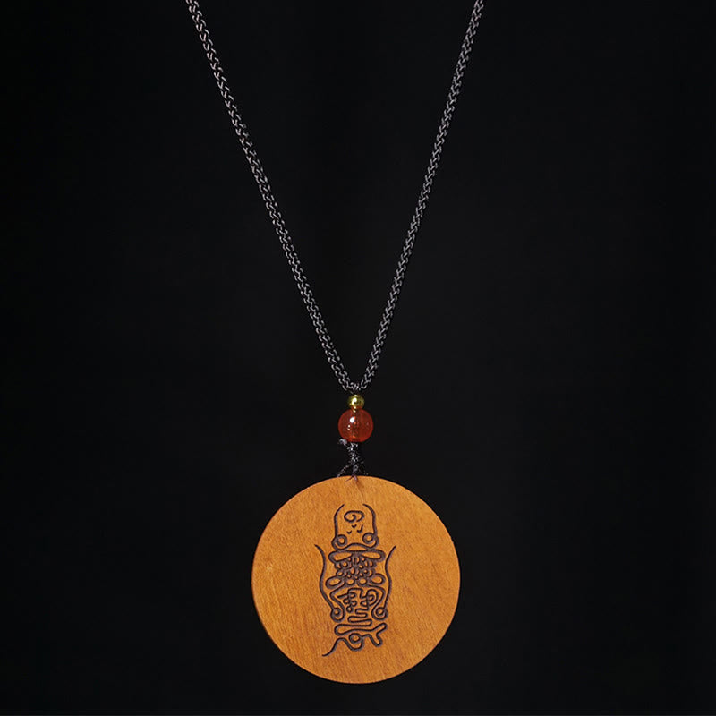 Collana con ciondolo in legno di giuggiola colpito da un fulmine, Buddha Stones, Yin Yang, Bagua e fortuna - image 11