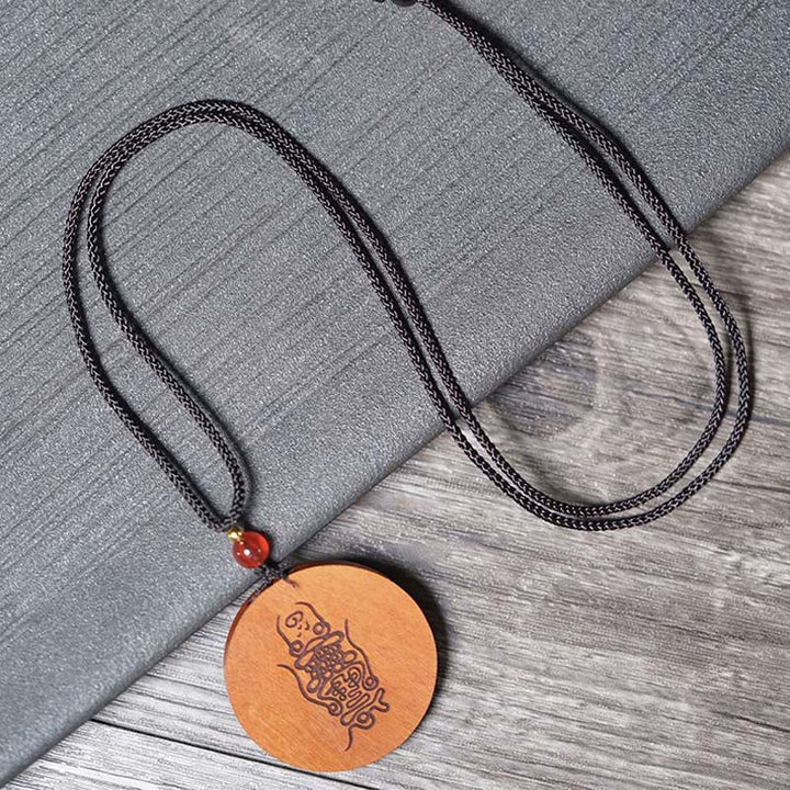 Collana con ciondolo in legno di giuggiola colpito da un fulmine, Buddha Stones, Yin Yang, Bagua e fortuna - image 5