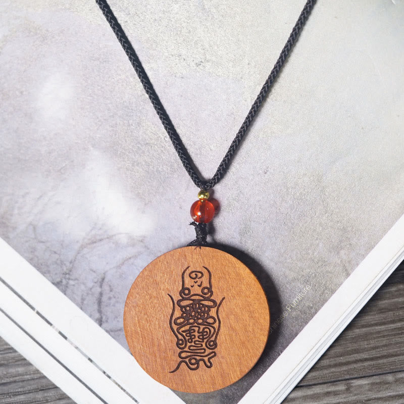 Collana con ciondolo in legno di giuggiola colpito da un fulmine, Buddha Stones, Yin Yang, Bagua e fortuna - image 12