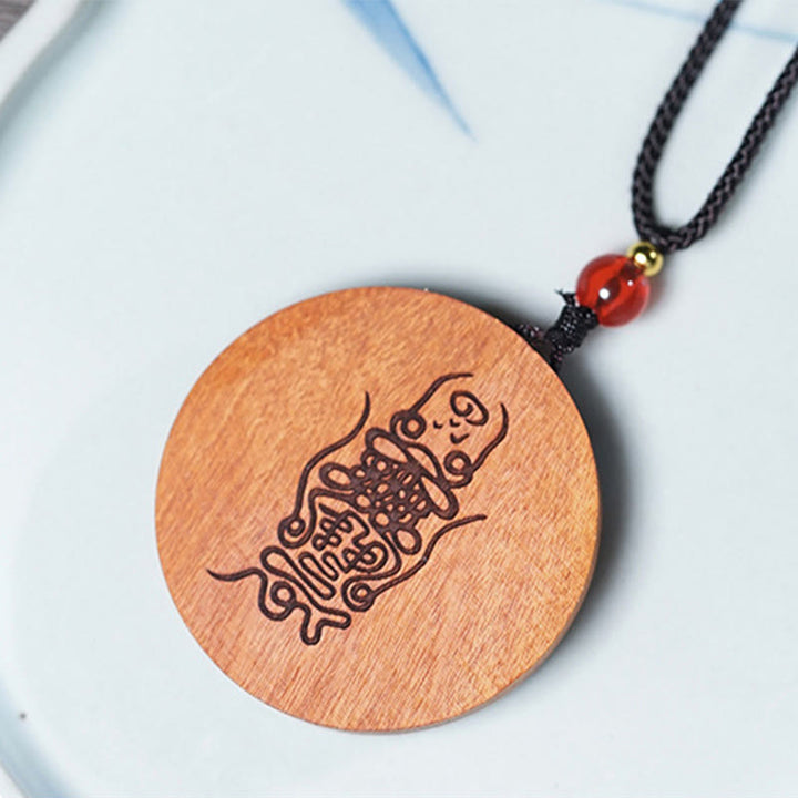 Collana con ciondolo in legno di giuggiola colpito da un fulmine, Buddha Stones, Yin Yang, Bagua e fortuna - image 13