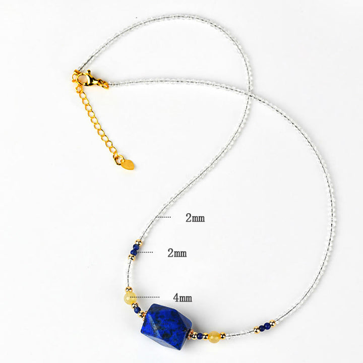 Collana con ciondolo per meditazione curativa in cristallo bianco Buddha Stones Lazurite - image 7