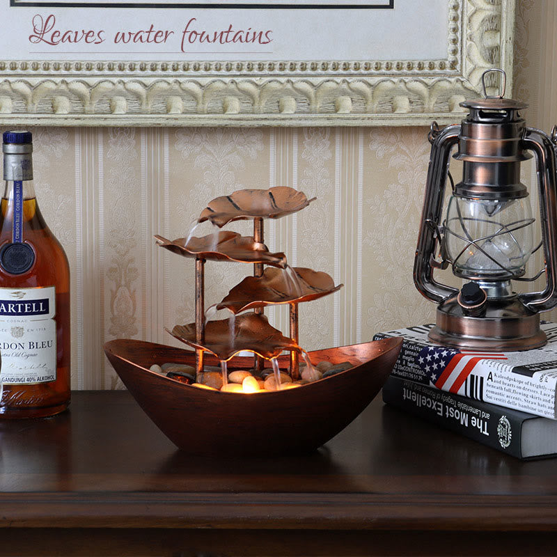 Ornamenti da tavolo per fontana a cascata a forma di foglia di loto con Buddha Stones e luce LED, decorazione per ufficio e scrivania - image 22