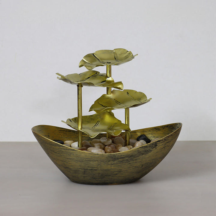 Ornamenti da tavolo per fontana a cascata a forma di foglia di loto con Buddha Stones e luce LED, decorazione per ufficio e scrivania - image 27