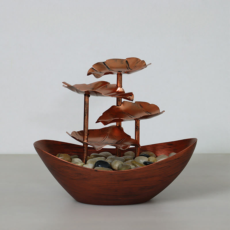 Ornamenti da tavolo per fontana a cascata a forma di foglia di loto con Buddha Stones e luce LED, decorazione per ufficio e scrivania - image 21