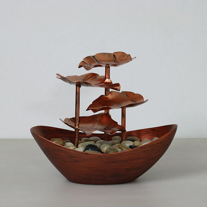 Ornamenti da tavolo per fontana a cascata a forma di foglia di loto con Buddha Stones e luce LED, decorazione per ufficio e scrivania - image 21